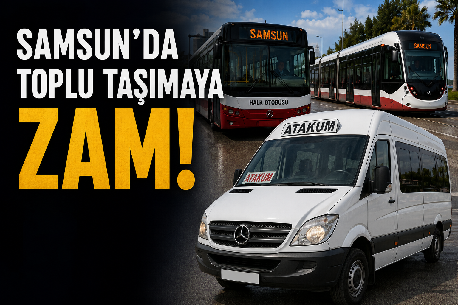 Samsun’da Toplu Taşımaya Zam